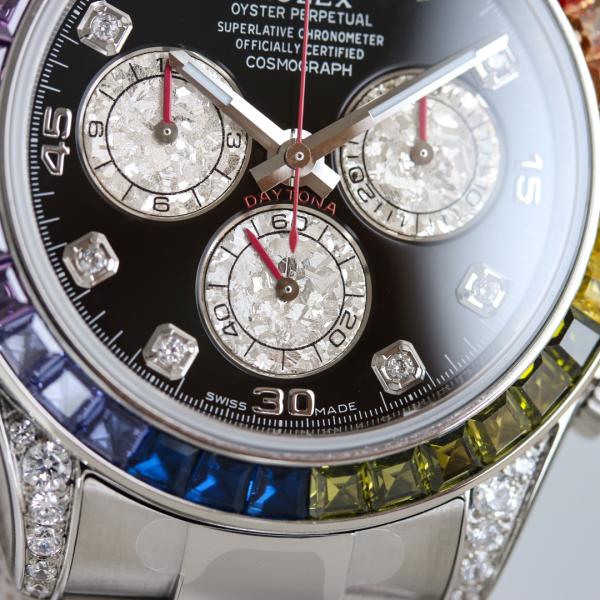 Rolex Daytona White Gold Rainbow Bezel Black Diamond Dial 116599RBOW - Image 7