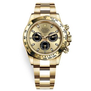 Rolex Daytona Black and Champagne Dial Men's 18kt Yellow Gold Oyster Watch 116508-0014