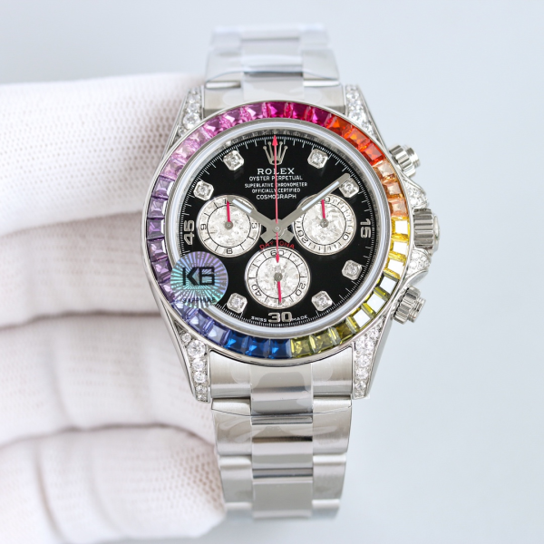 Rolex Daytona White Gold Rainbow Bezel Black Diamond Dial 116599RBOW - Image 2