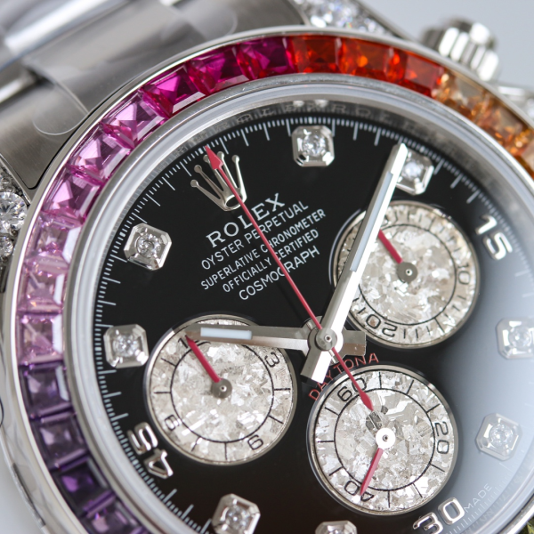 Rolex Daytona White Gold Rainbow Bezel Black Diamond Dial 116599RBOW - Image 5