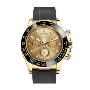 Rolex Cosmograph Daytona Champagne Yellow Gold Oysterflex Strap Mens Watch 116518LN-0042